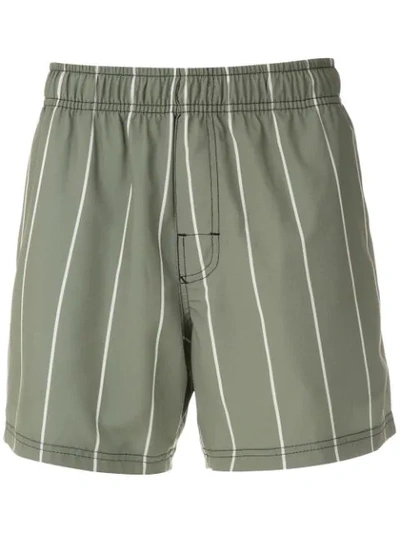 Osklen Striped Shorts In Green