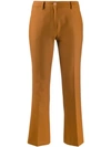 Pt01 Flared Cropped Trousers In Brown