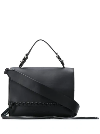 Calvin Klein Small Fringed Tote Bag In Black
