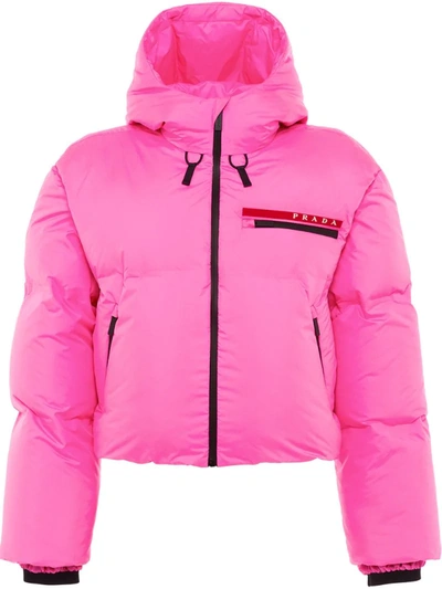 Prada Linea Rossa Hx021 Bonded Puffer Jacket In Pink