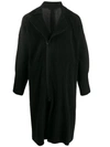 Issey Miyake Deconstructed Pleated Coat In Black