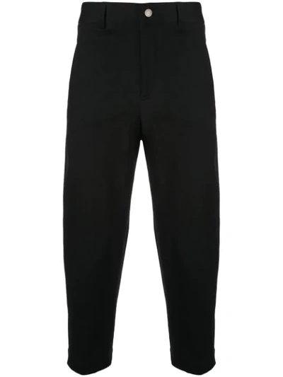 Neil Barrett Cropped Baggy Jeans In Black