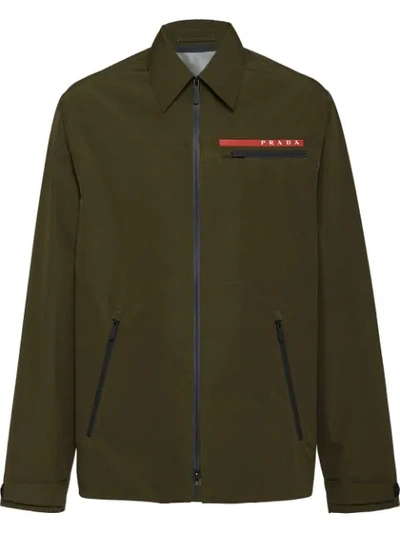 Prada Technical Shirt Jacket In Green