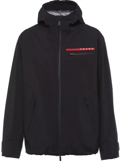 Prada Lr-mx002-mk2 Technical Hooded Jacket In Black