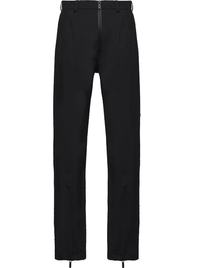 Prada Technical Straight Trousers In Black