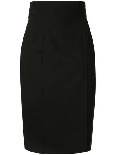 Facetasm Pencil Skirt In Black