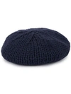 Undercover Knitted Beret Hat In H Navy