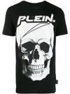 Philipp Plein Crew Neck Space T-shirt In 0201 Black / White