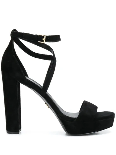 Michael Kors Charlize Sandals In Black Suede