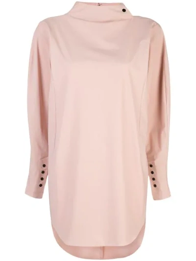 Toga Funnel Neck Tunic Top In Pink