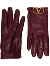 Valentino Garavani Vlogo Gloves In Red