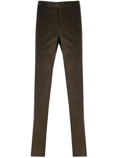 Corneliani Corduroy Straight-leg Trousers In Brown