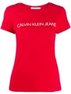 Calvin Klein Jeans Est.1978 Printed Logo T-shirt In Red