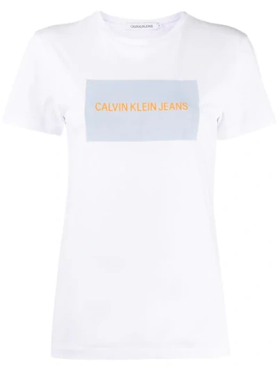 Calvin Klein Jeans Est.1978 Printed Logo T-shirt In White