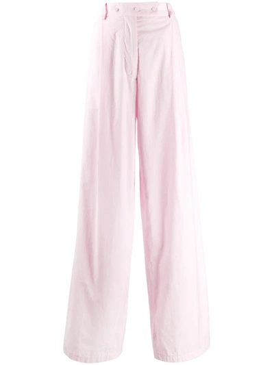 Maison Flaneur Wide-leg Trousers In Pink