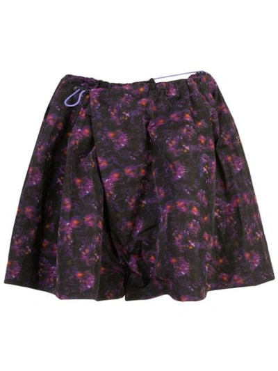 Toga Floral Print A-line Shorts In Purple