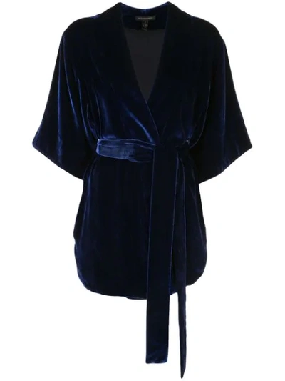 Kiki De Montparnasse Belted Wrap Jacket In Blue