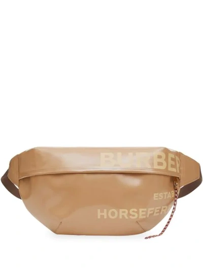 Burberry Extra Large Horseferry Print Coated Canvas Belt Bag In Neutrals