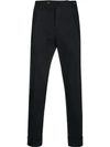 Pt01 Textured Tailored Trousers In Blue