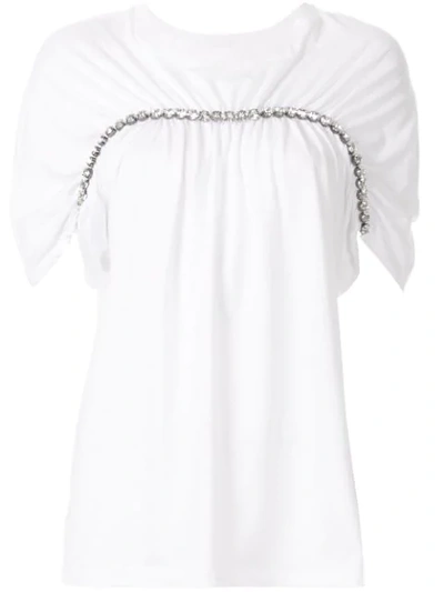 Christopher Kane Oversized Chain Trim T-shirt In White