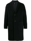 Hevo Single-breasted Midi Coat In 2517 Black