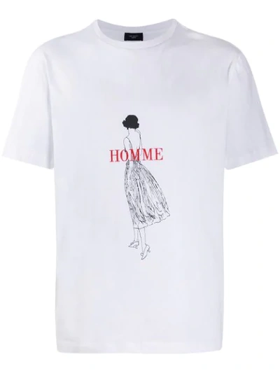 Not Guilty Homme Vogue Printed T-shirt In White