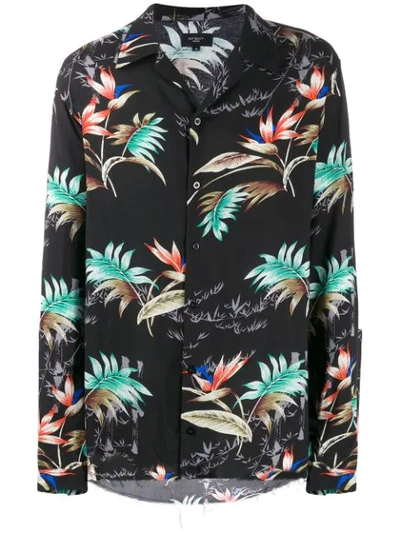Not Guilty Homme Floral-print Shirt In Black