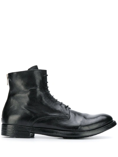 Officine Creative Lace-up Leather Boots In 黑色