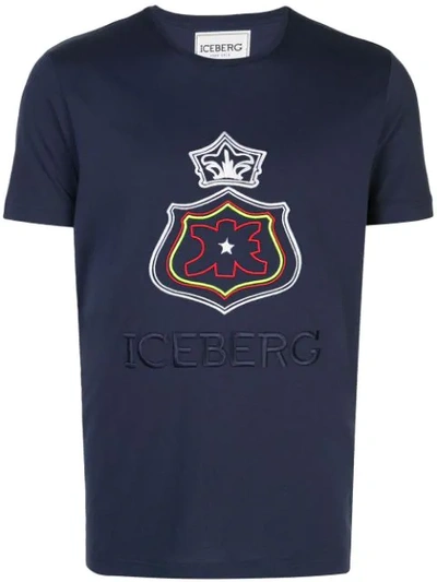 Iceberg Embroidered Logo T-shirt In Blue