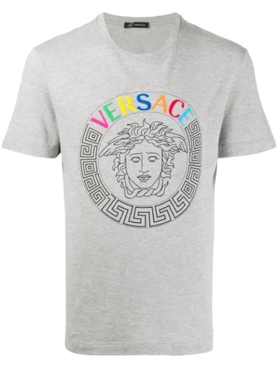 Versace Medusa Logo T恤 In Grey
