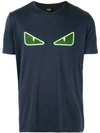 Fendi Bag Bugs T-shirt In F17w3 Blue+fluo Green