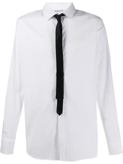 Neil Barrett Contrasting Tie Shirt In White