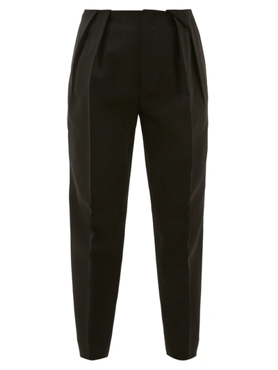 Bottega Veneta High-rise Wool Twill Trousers In Black