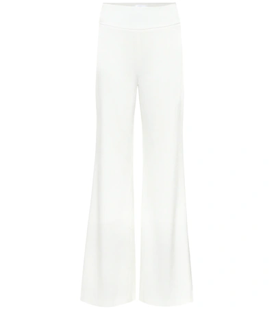 Galvan White Flared Satin-jersey Trousers