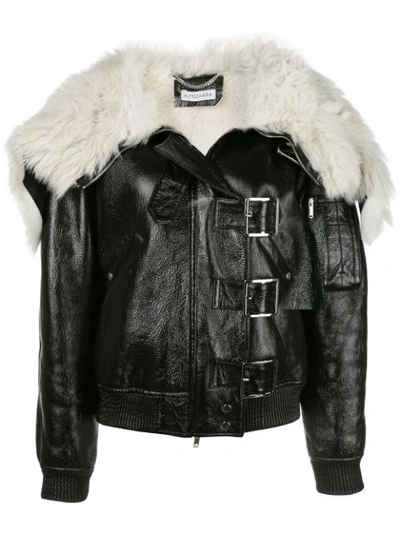 Altuzarra Durham Shearling-lined Leather Aviator Jacket In Black