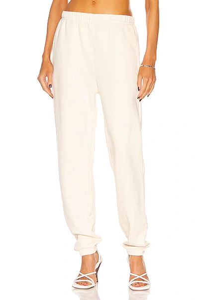 Les Tien Women's Classic Fleece Classic Cotton Sweatpants In White