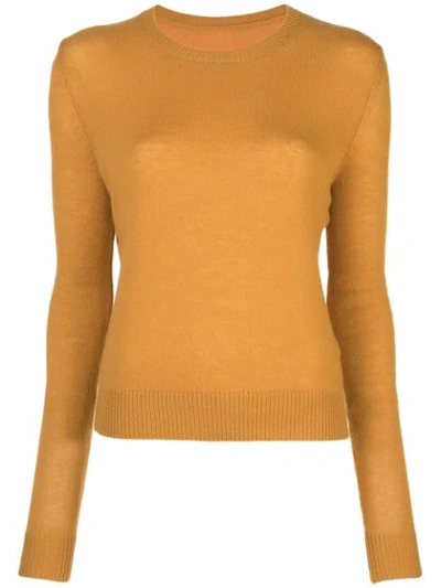 The Elder Statesman Tranquility Crew Neck Sweater In Yellow