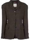 Zanini Patterned Fitted Blazer In Brown