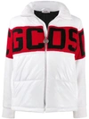 Gcds Knitted Logo Puffer Jacket In White