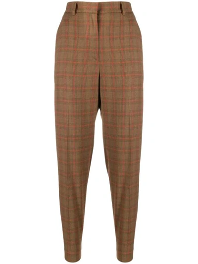 Antonelli Raul Check-print Trousers In Brown