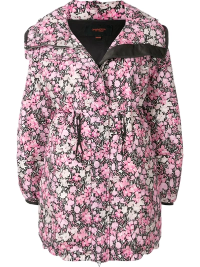 Giambattista Valli Floral Print Hooded Parka In Pink