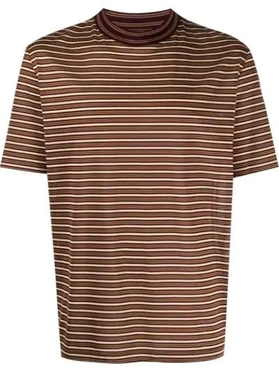 Lanvin Striped Short Sleeve T-shirt In Red