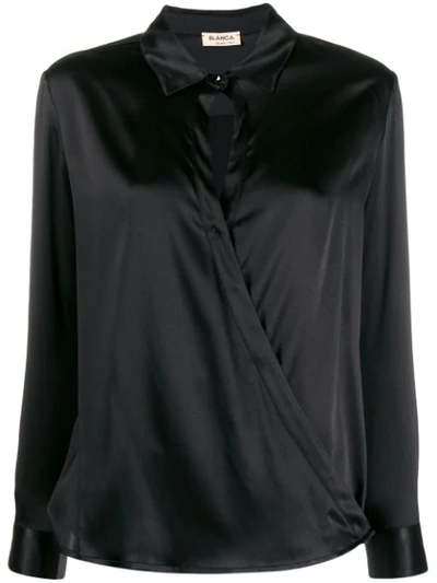 Blanca Cross Body Blouse In Black