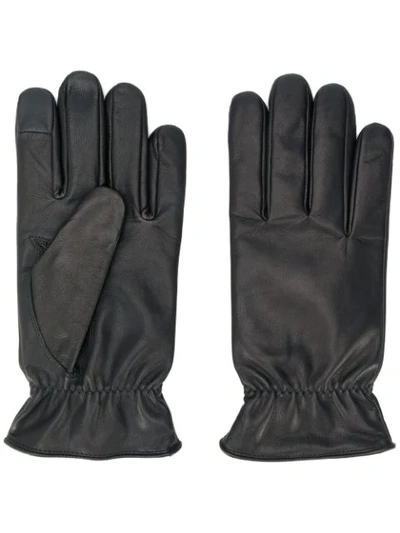 Calvin Klein Stitching Detail Gloves In Black