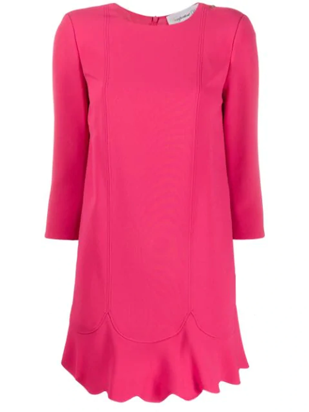 Elisabetta Franchi Scalloped Hem Shift Dress In Pink | ModeSens
