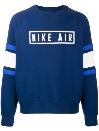 Nike Horizontal-panels Logo Sweatshirt In Blue