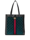 Gucci Monogram Pattern Tote Bag In Black