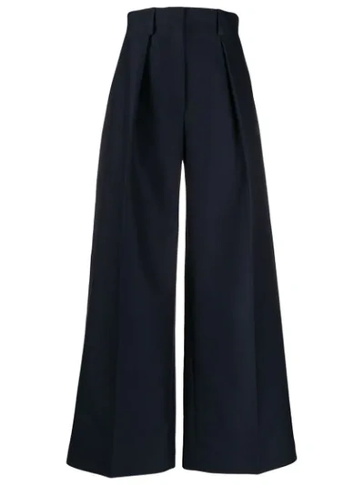 Jacquemus Pleated Details Palazzo Trousers In Blue