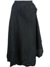 Marc Le Bihan Asymmetric Hem Silk Skirt In Black