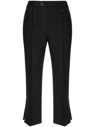 Portspure Side Slits Cropped Trousers In Black